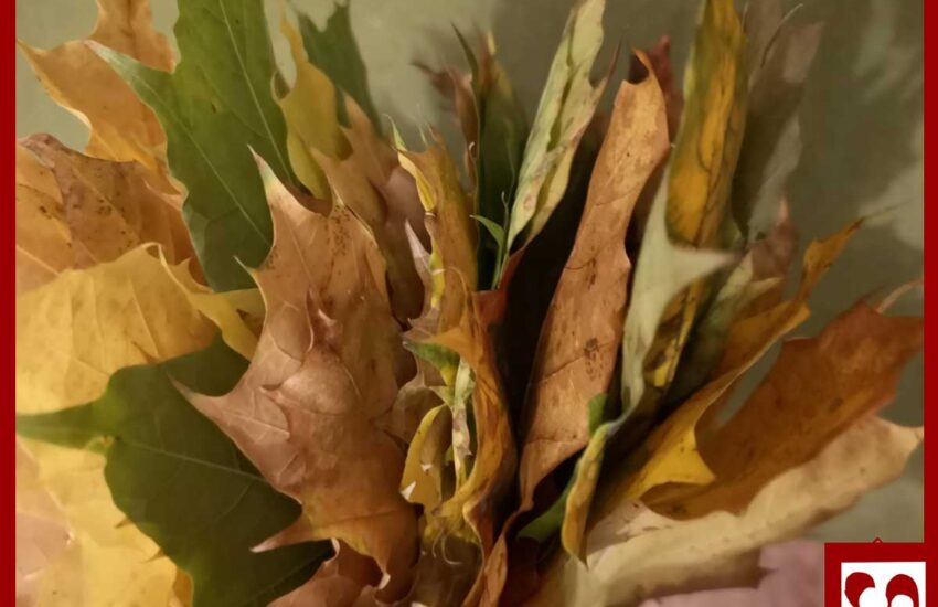 ozdoby z liści klonu, jesienne dekoracje, jak wykorzystać jesienne liście